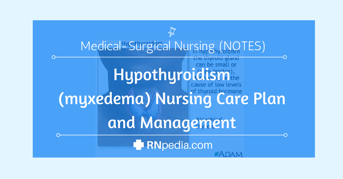 Hypothyroidism Myxedema Nursing Care Plan And Management